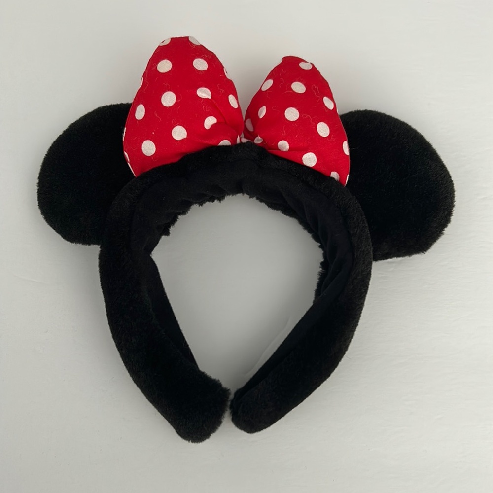 Disney Parks Minnie Mouse Ears Headband Style with Red and White Polka Dot Bow
